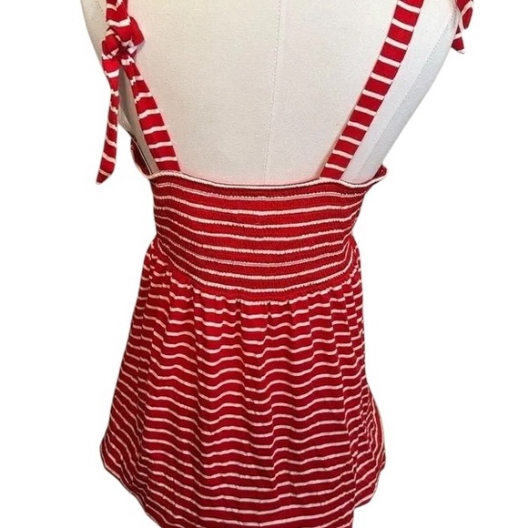 Isabel maternity Womens Tank Top Shoulder Tie Striped Red White Size Large - Picture 4 of 8